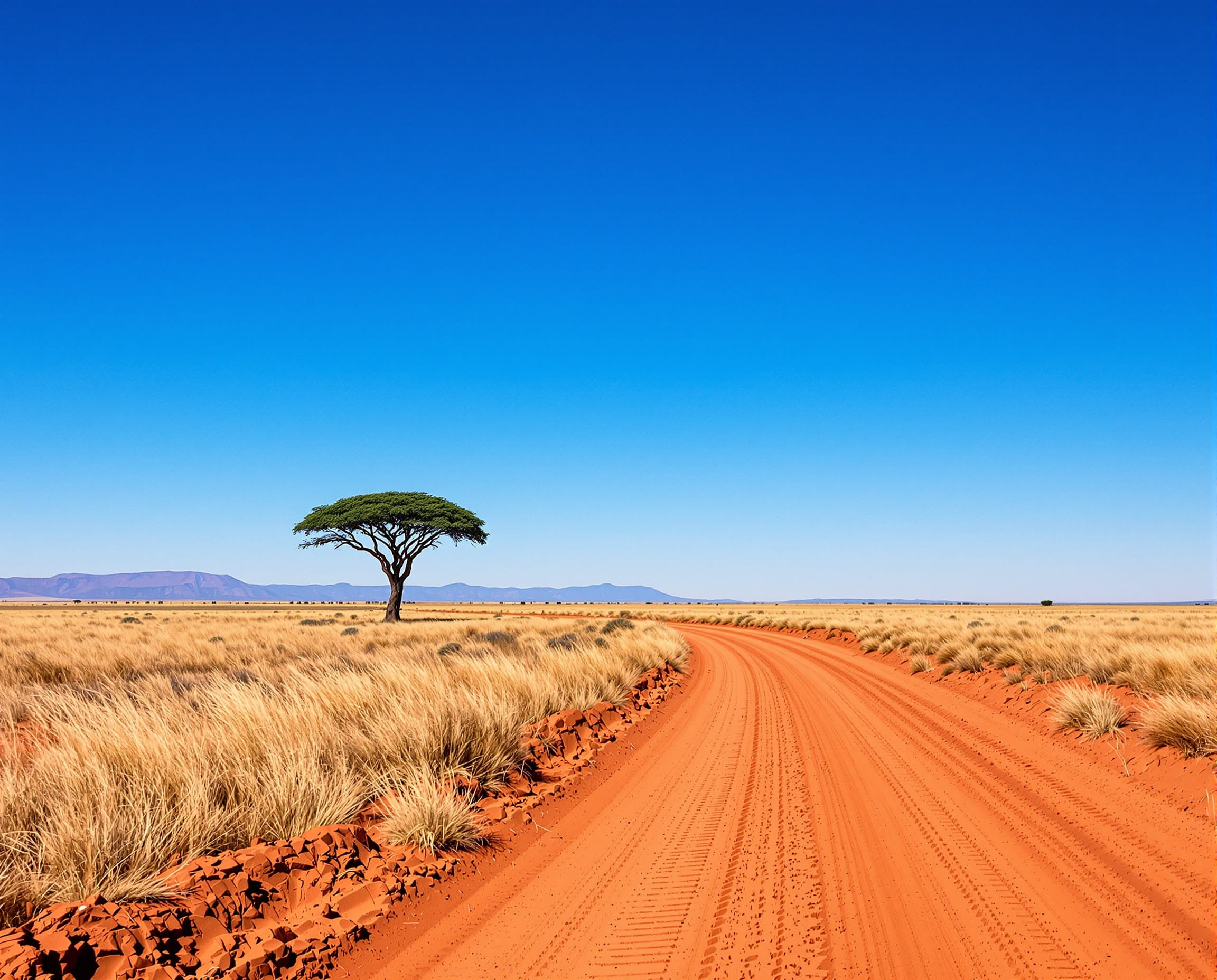 Dirt trail through savanna